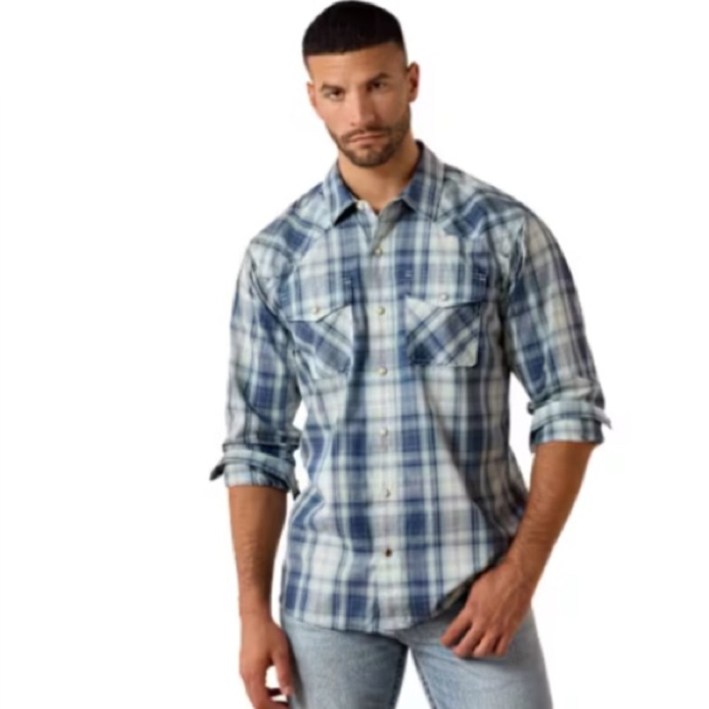 Ariat Men's Plaid Western Button-Down Shirt